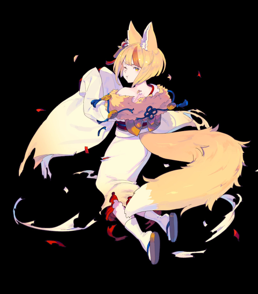 1girl, animal_ear_fluff, animal_ears, blonde_hair, brown_eyes, brown_hair, enkyo_yuuichirou, female_focus