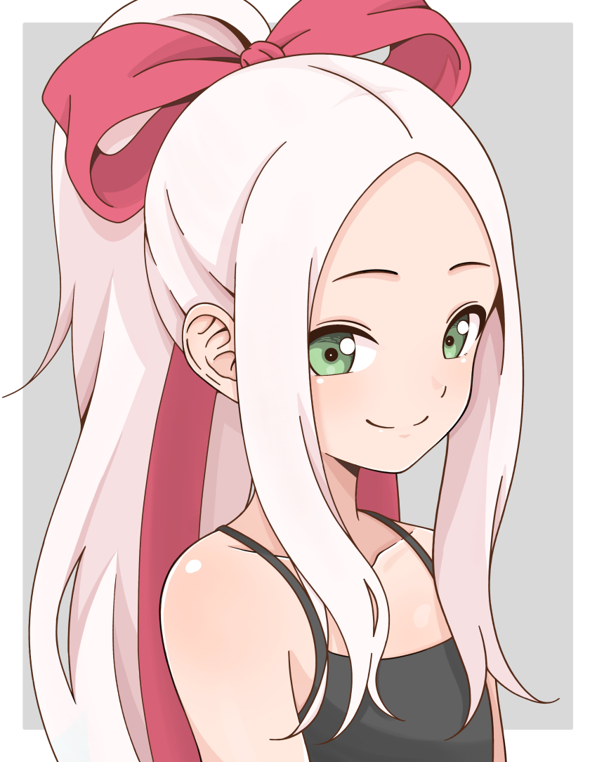 1girl, absurdres, bare_shoulders, black_camisole, camisole, female_focus, forehead, fudatsuki_kyouko