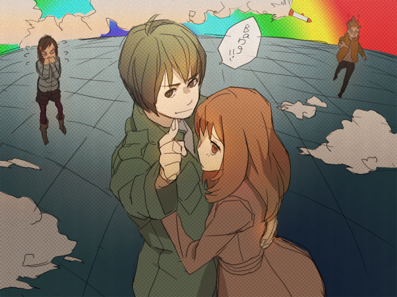 00s, 2boys, 2girls, akkc, bad_id, bad_pixiv_id, couple, hetero