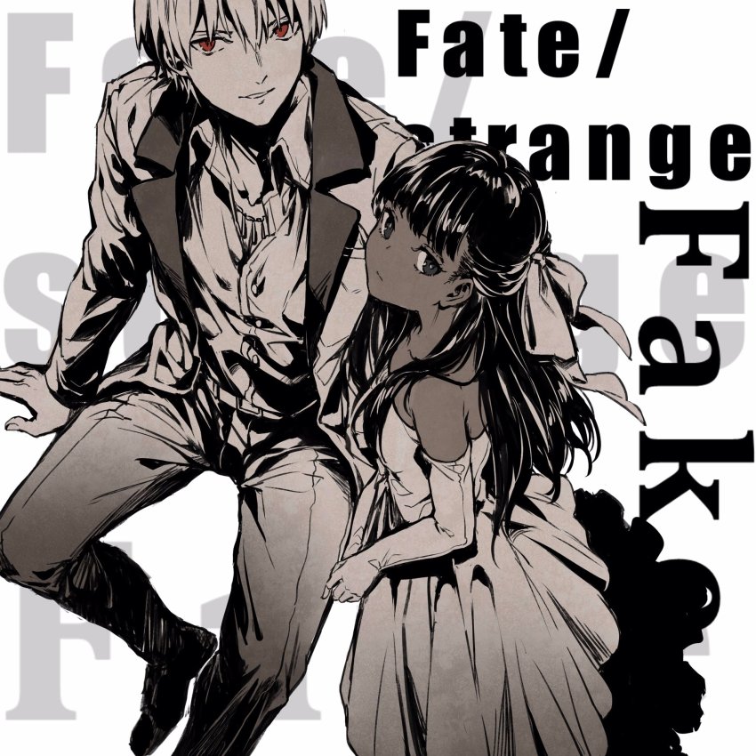 1girl, bare_shoulders, bow, brown_hair, copyright_name, dark_skin, dress, elbow_gloves