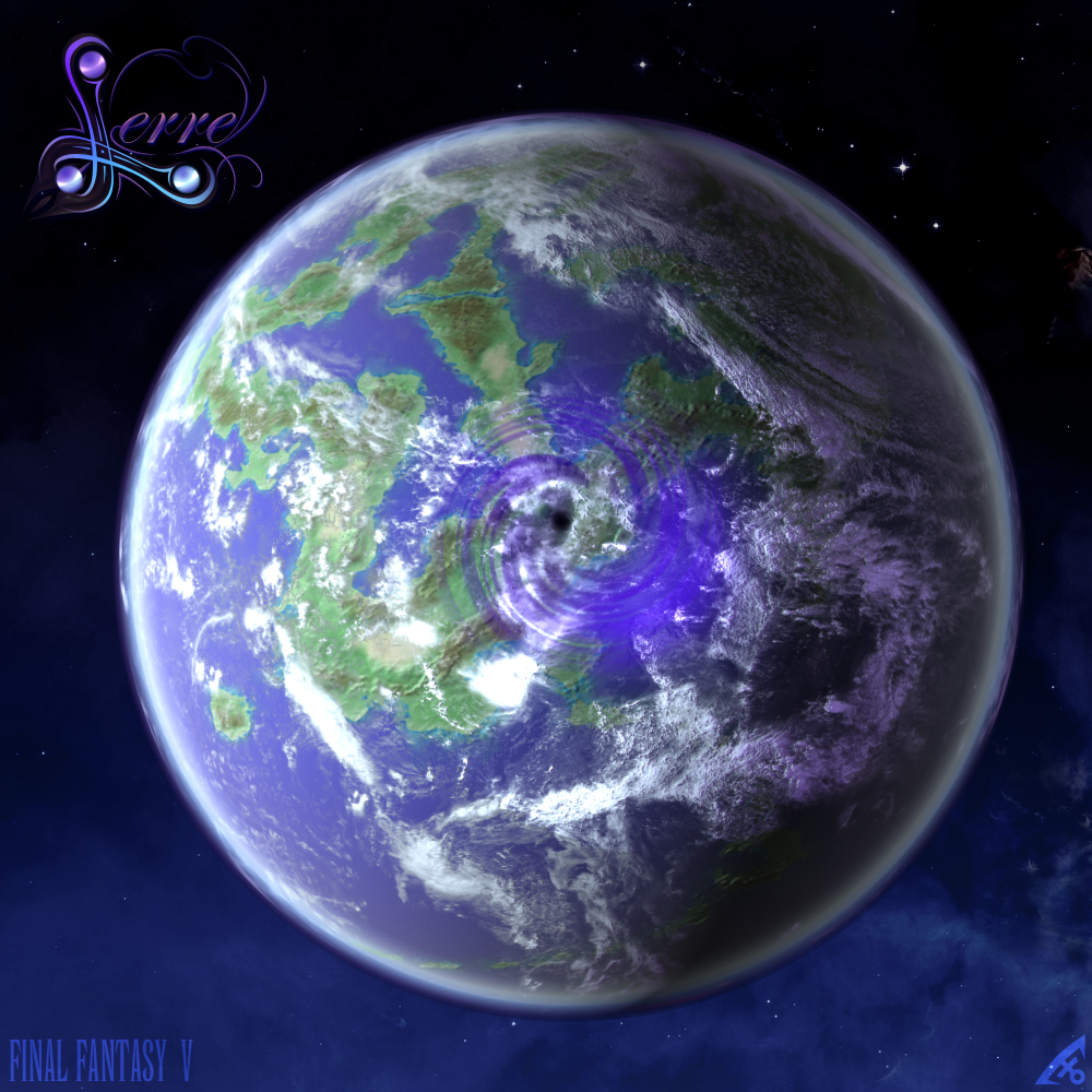 1990s_(style), earth_(planet), el_hechicero, final_fantasy, final_fantasy_v, planet, space, spoilers