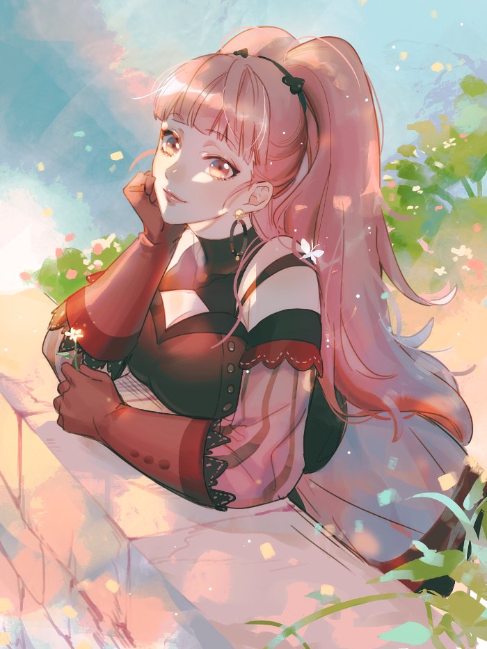 1girl, bad_id, bad_twitter_id, breasts, cleavage, closed_mouth, dress, earrings