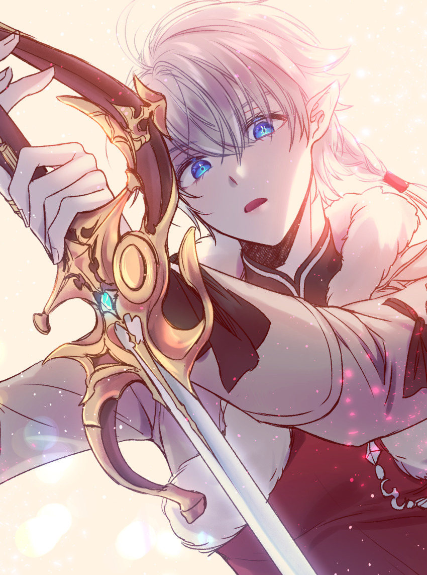 1girl, alisaie_leveilleur, blue_eyes, braid, braided_ponytail, female_focus, final_fantasy, final_fantasy_xiv