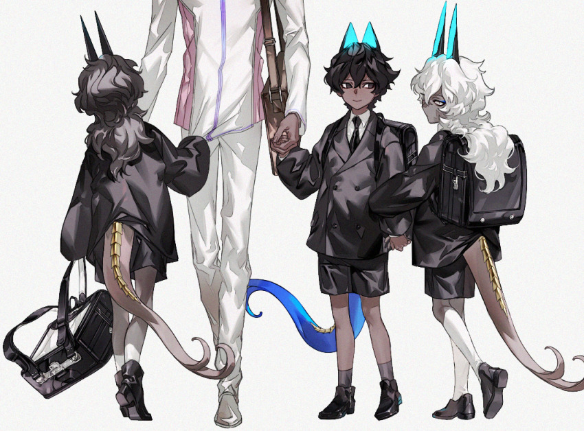 4boys, aged_up, animal_ears, arjuna_(fate), arjuna_alter_(fate), arjuna_alter_(first_ascension)_(fate), arjuna_alter_(second_ascension)_(fate), arjuna_alter_(third_ascension)_(fate)