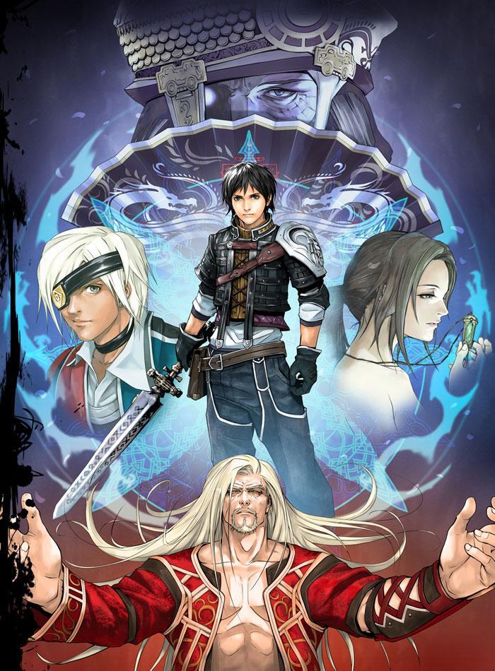 1girl, 4boys, beret, blonde_hair, brown_hair, building, collarbone, david_nassau