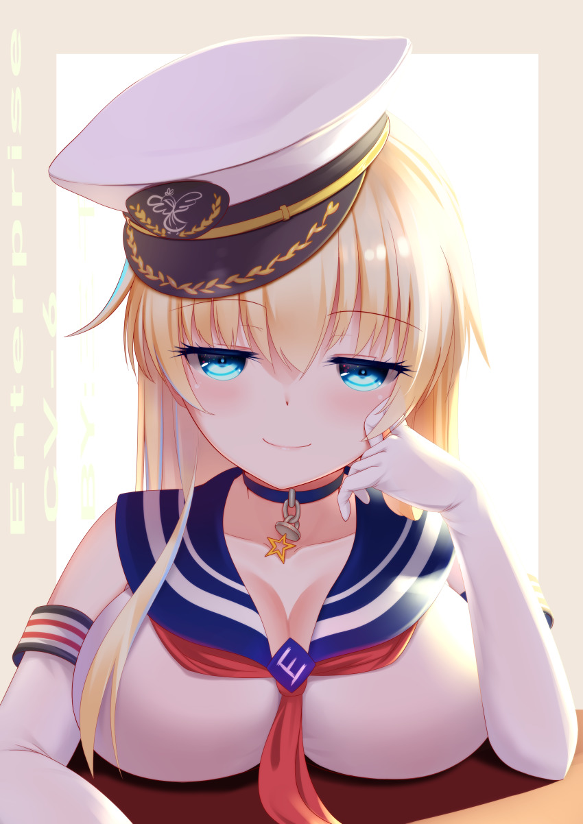 absurdres, bad_id, bad_pixiv_id, blonde_hair, blue_eyes, breasts, choker, cleavage