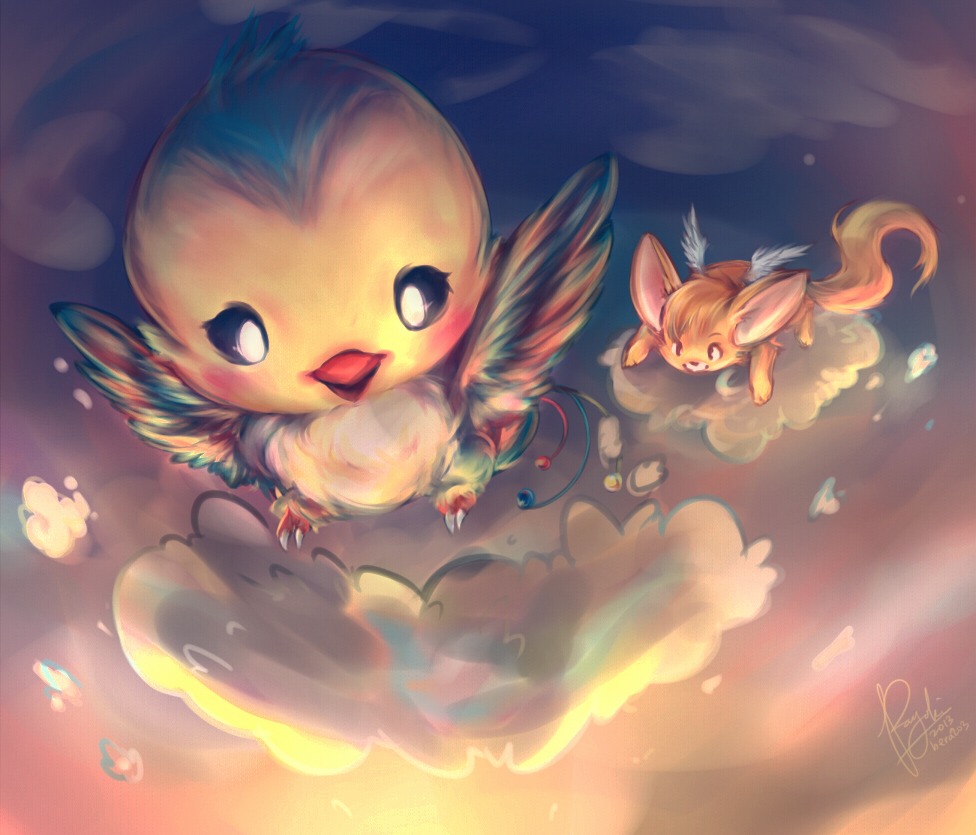 bird, black_eyes, claws, cloud, commentary, english_commentary, faellie, flying