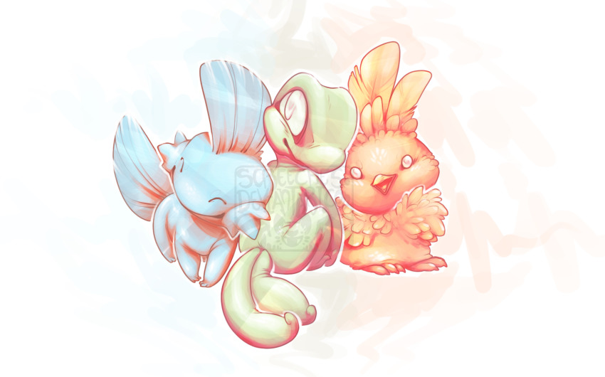 bird, creature, full_body, gen_3_pokemon, highres, mudkip, nintendo, no_humans