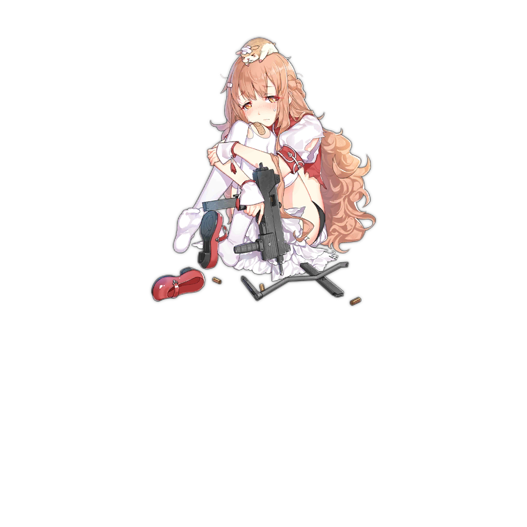 1girl, 9x19mm_parabellum, ammunition, animal, animal_on_head, bandaid, bandaid_on_head, bandaid_on_knee