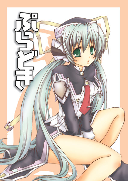 00s, 1girl, female_focus, green_eyes, hair_ribbon, hoshino_yumemi, long_hair, planetarian, ribbon, shishido_katsura, solo, twintails