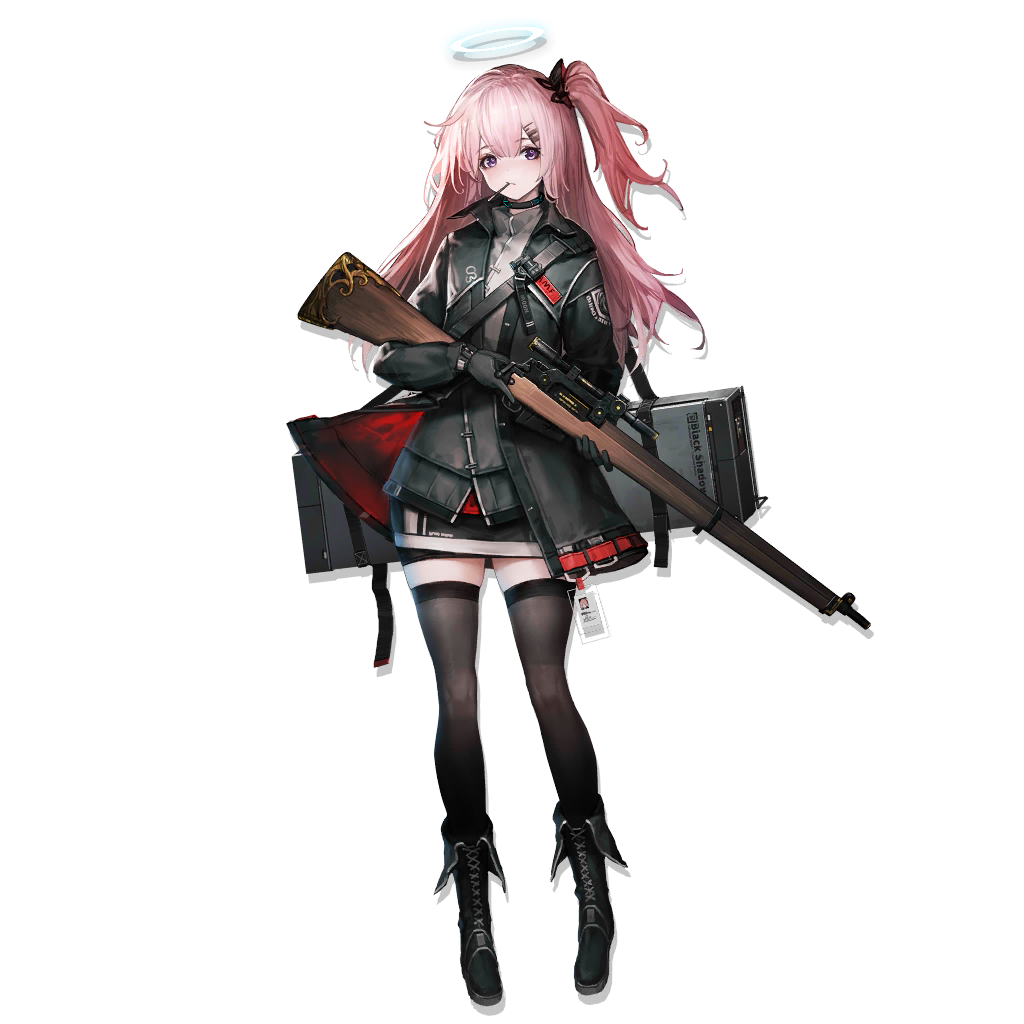 1girl, ambriel_(arknights), arknights, black_boots, black_jacket, black_thighhighs, bolt_action, boots