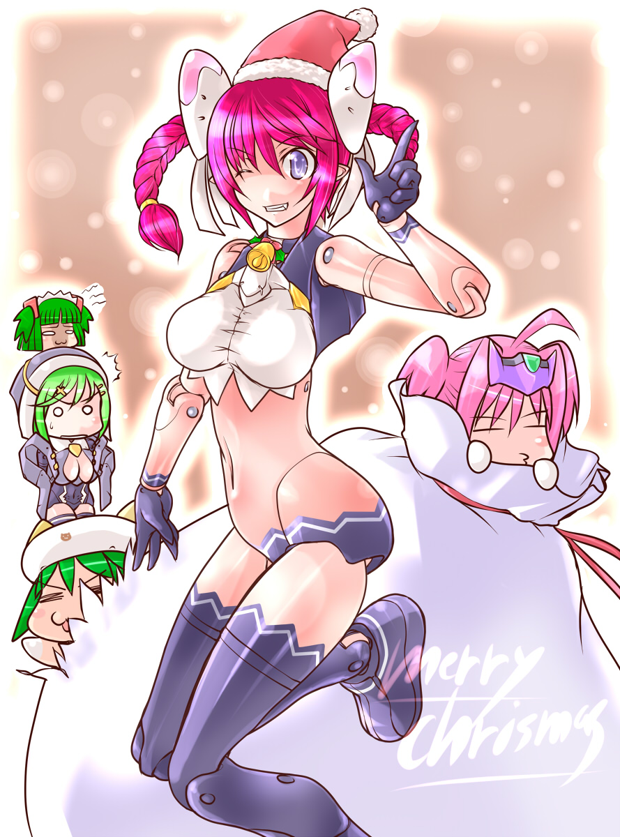 10s, 5girls, beatmania_iidx, bemani, braid, busou_shinki, chibi, christmas