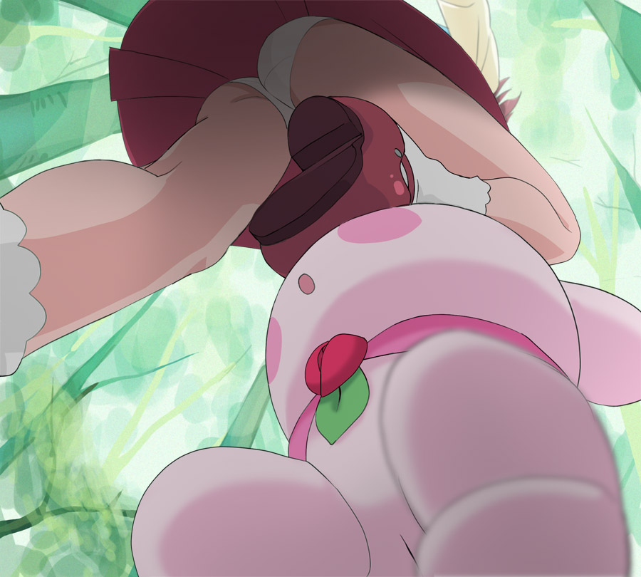 1girl, ass, forest, from_below, hanadera_nodoka, haruyama_kazunori, healin'_good_precure, legs