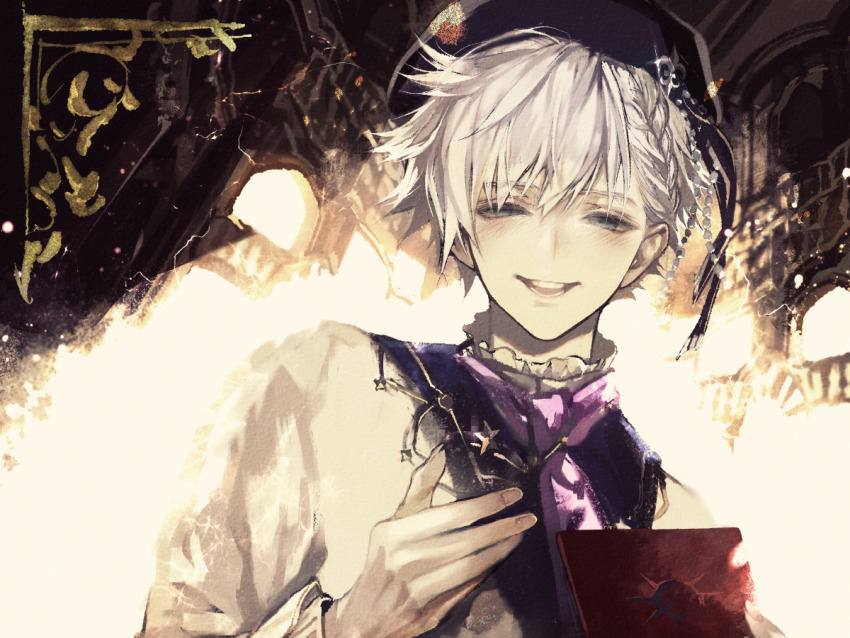 1boy, ascot, bad_id, bad_pixiv_id, bishounen, blue_eyes, charles-henri_sanson_(angel_breath)_(fate), charles-henri_sanson_(fate)