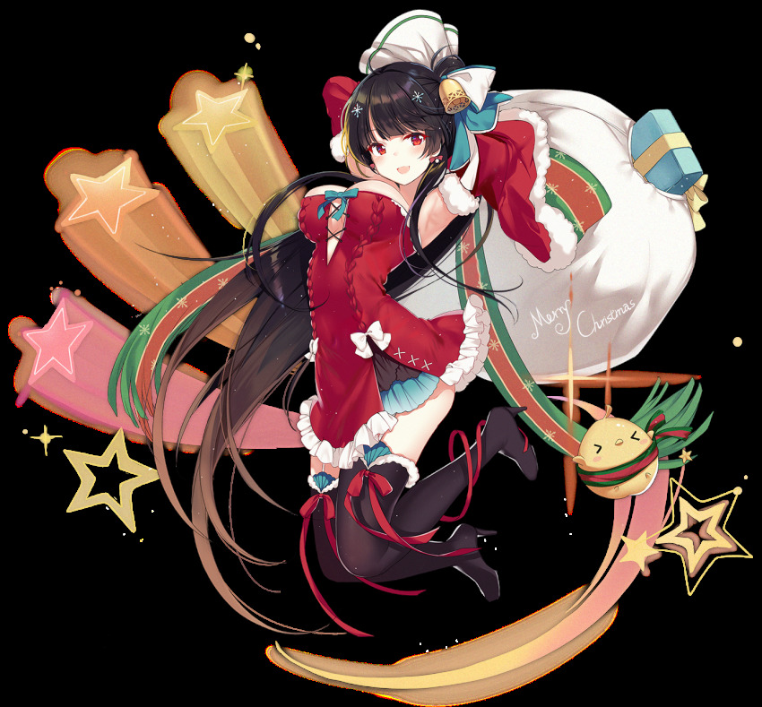 1girl, :d, agano_(azur_lane), agano_(christmas_eve_tease)_(azur_lane), alternate_costume, arched_back, armpits, arms_behind_head