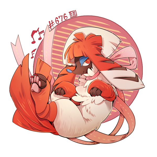 animal_focus, claws, creature, dog, furfrou, furfrou_(kabuki), furfrou_kabuki_trim, gen_6_pokemon