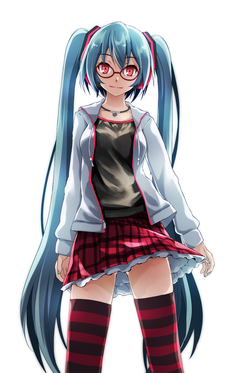 1girl, aqua_hair, aqua_nails, black_shirt, collarbone, commentary, cowboy_shot, drawstring