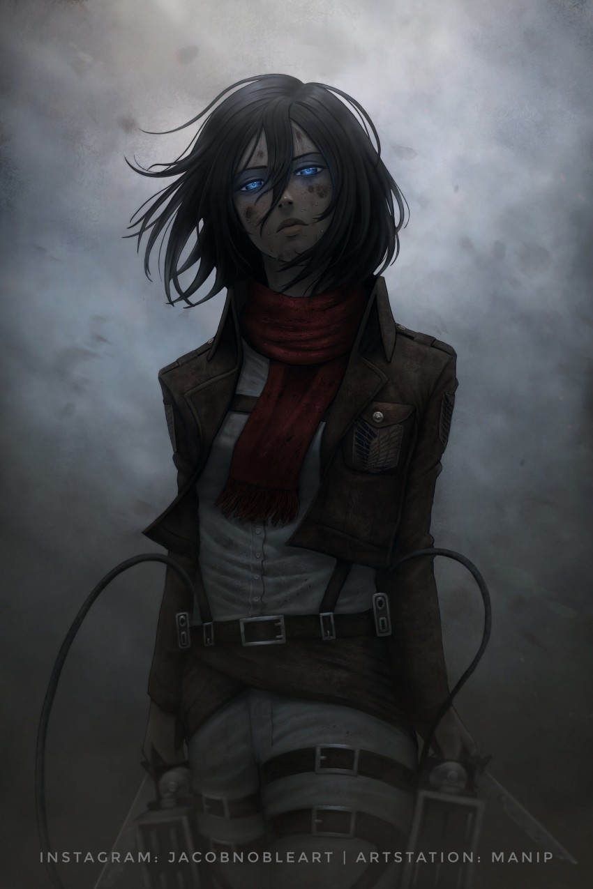 1girl, absurdres, belt, black_hair, bleeding, blood, blue_eyes, boots