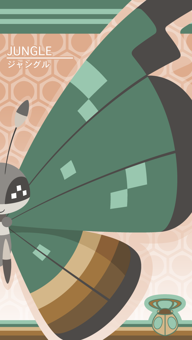 badge, black_eyes, brown_background, bug, bug_badge, butterfly, creature, english_text