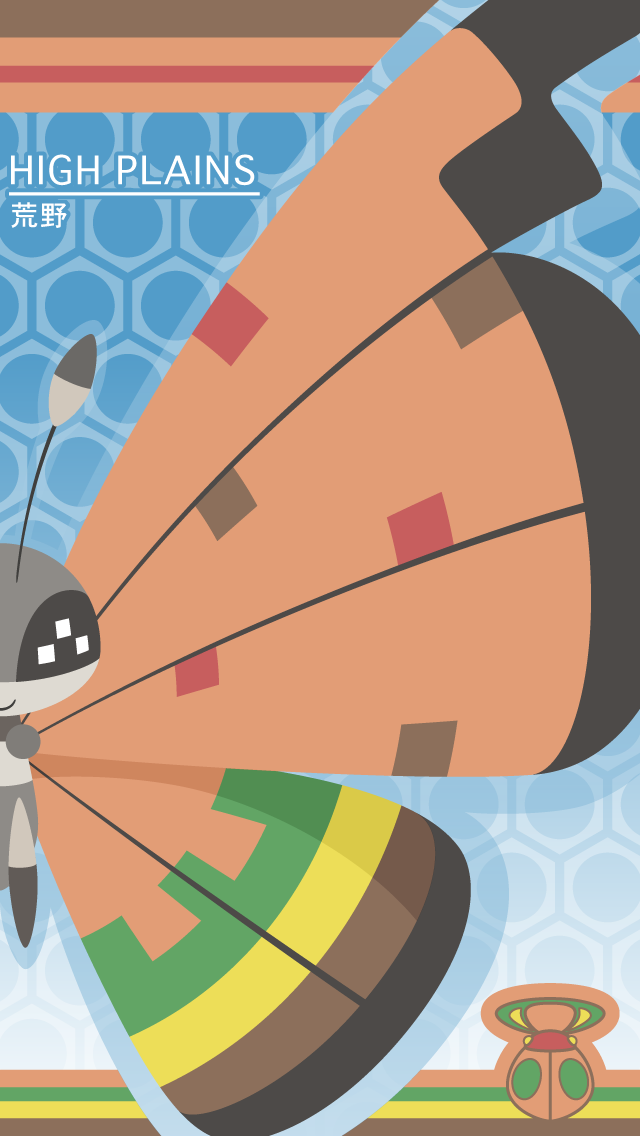 badge, black_eyes, blue_background, bug, bug_badge, butterfly, creature, english_text