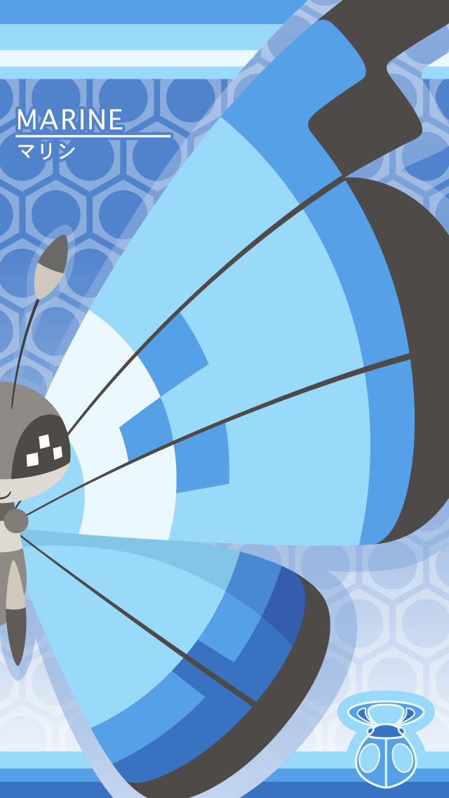 badge, black_eyes, blue_background, bug, bug_badge, butterfly, creature, english_text