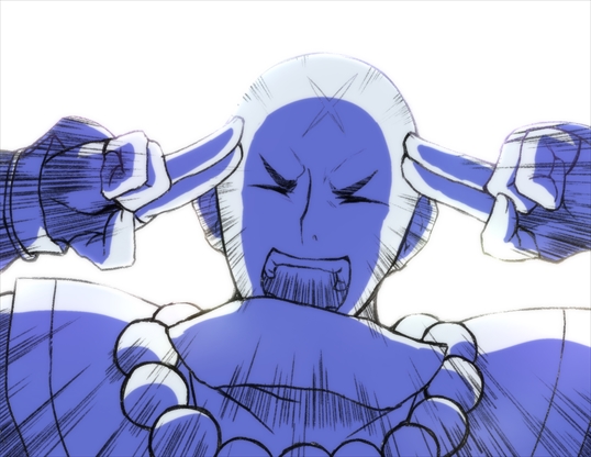 1boy, akiyama_yuuji_(naruko-tei), bald, bead_necklace, beads, cross_scar, dragon_ball, closed_eyes