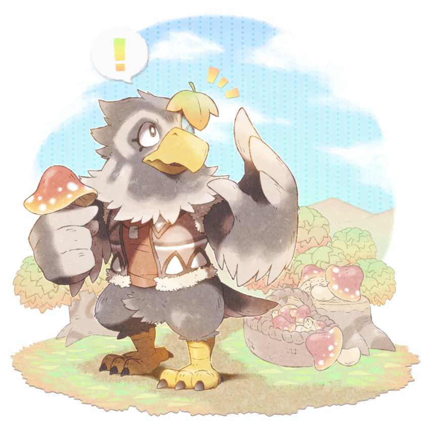 !, 1boy, absurdres, animal_crossing, animal_focus, avery_(animal_crossing), basket, bird