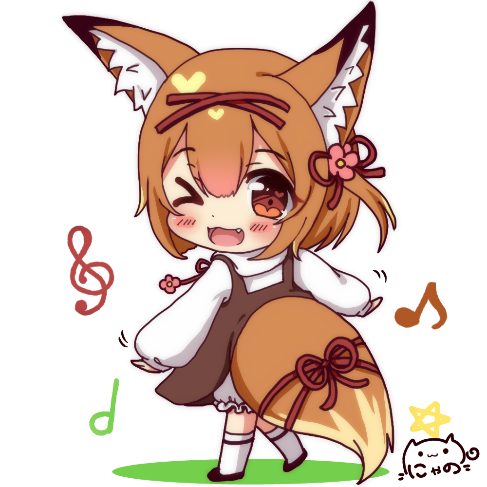>_o, 1girl, ;d, animal_ear_fluff, animal_ears, beat_saber, black_footwear, blush_stickers
