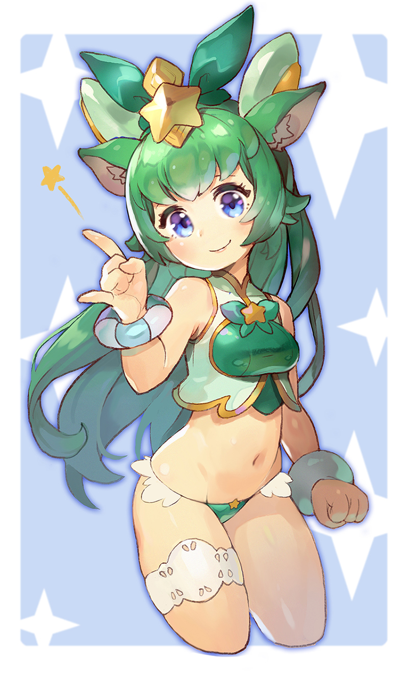 1girl, breasts, female_focus, highres, league_of_legends, lulu_(league_of_legends), magical_girl, solo, star_guardian_(league_of_legends), star_guardian_lulu, swimsuit, thighs, yordle