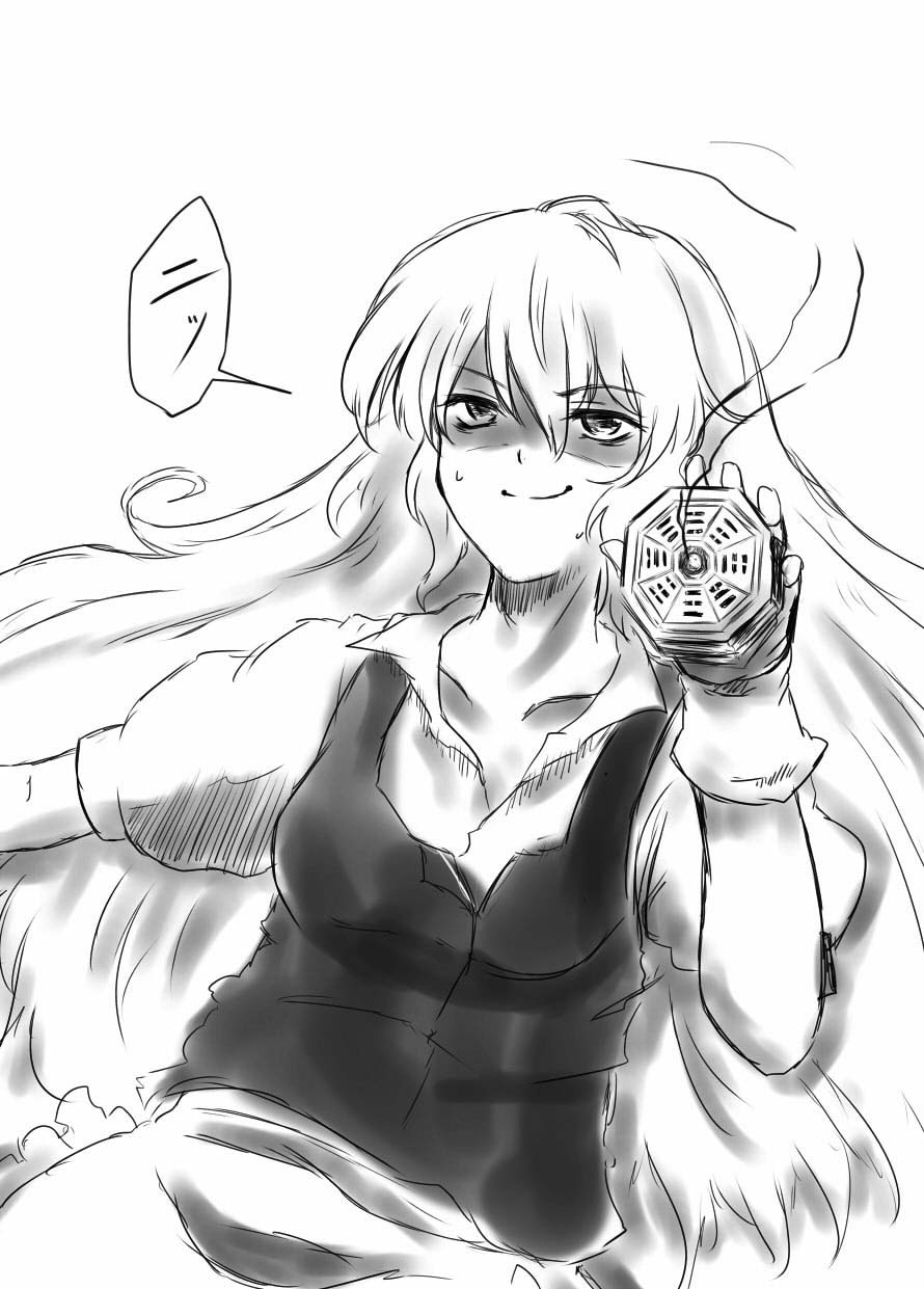 1girl, collarbone, collared_shirt, female_focus, fingerless_gloves, gloves, greyscale, highres