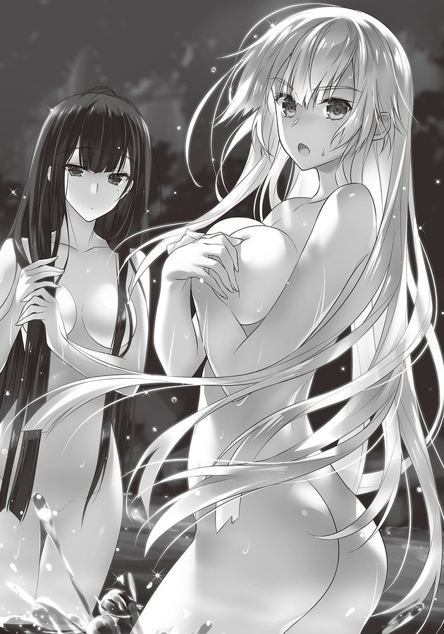 2girls, ass, breasts, female_focus, large_breasts, limalisha, long_hair, madan_no_ou_to_carnwenhan