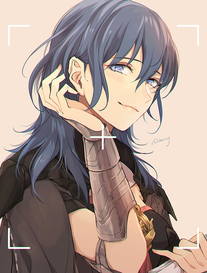 1girl, blue_eyes, blue_hair, blush, female_byleth_(fire_emblem), closed_mouth, female_focus, fire_emblem