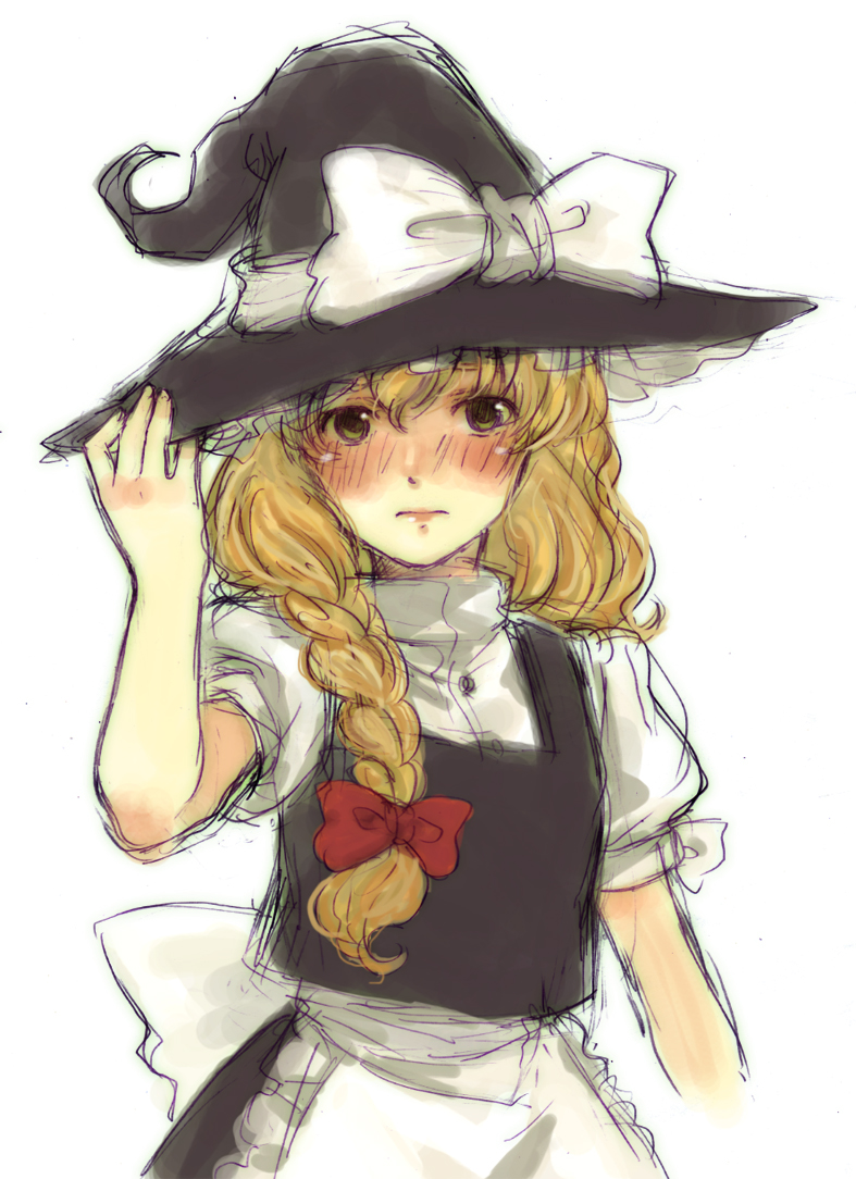 1girl, bad_id, bad_pixiv_id, blonde_hair, blush, braid, embarrassed, female_focus