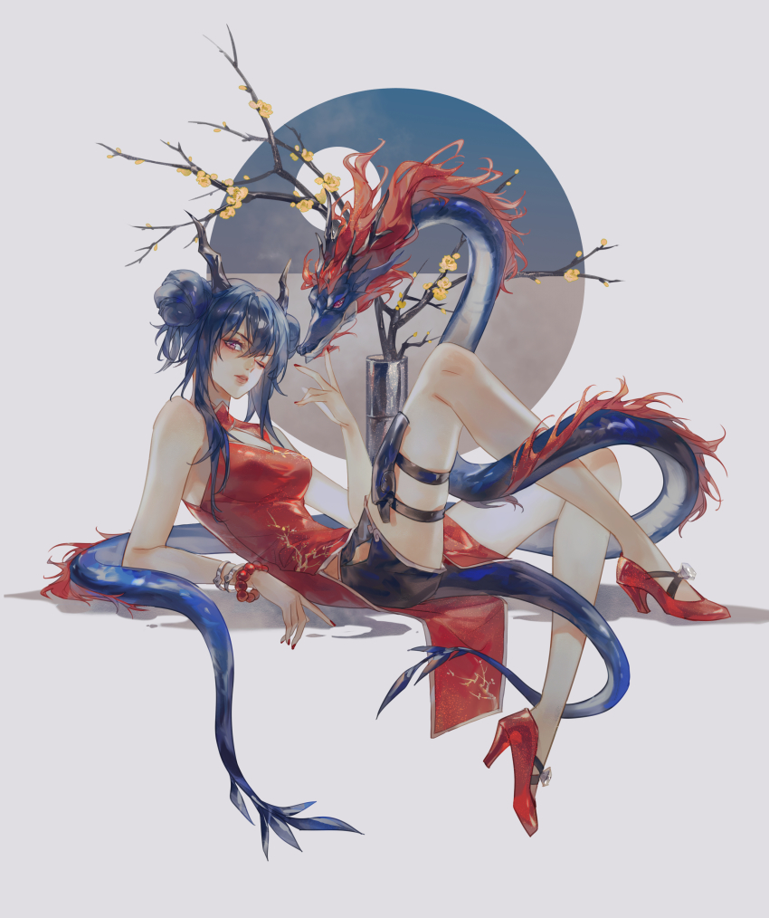 1girl, absurdres, arknights, bare_arms, bare_legs, bare_shoulders, bead_bracelet, beads