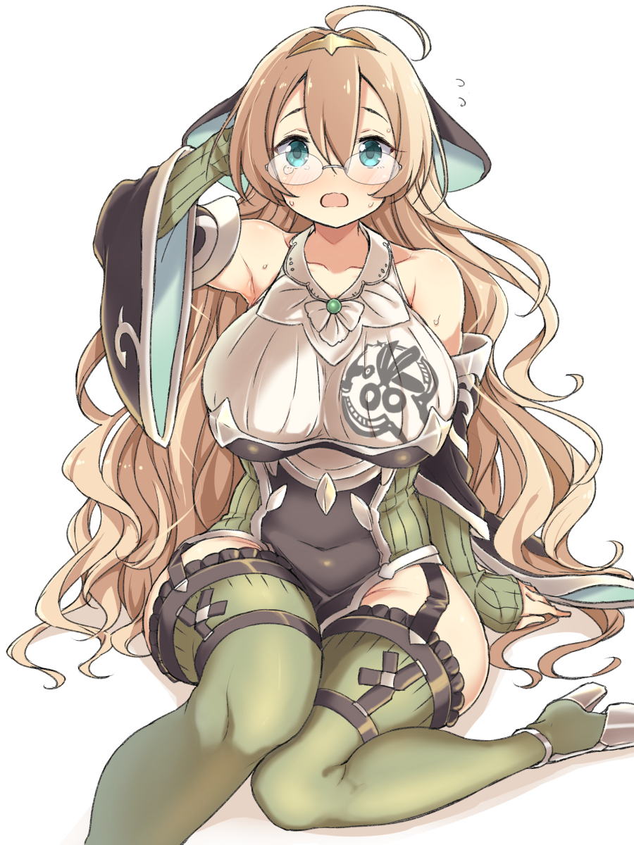 ahoge, duel_monster, garter_belt, garter_straps, genni_(yu-gi-oh!), highres, kounosu_satori, long_hair, solo, thighhighs, very_long_hair, witchcrafter_genni, yu-gi-oh!