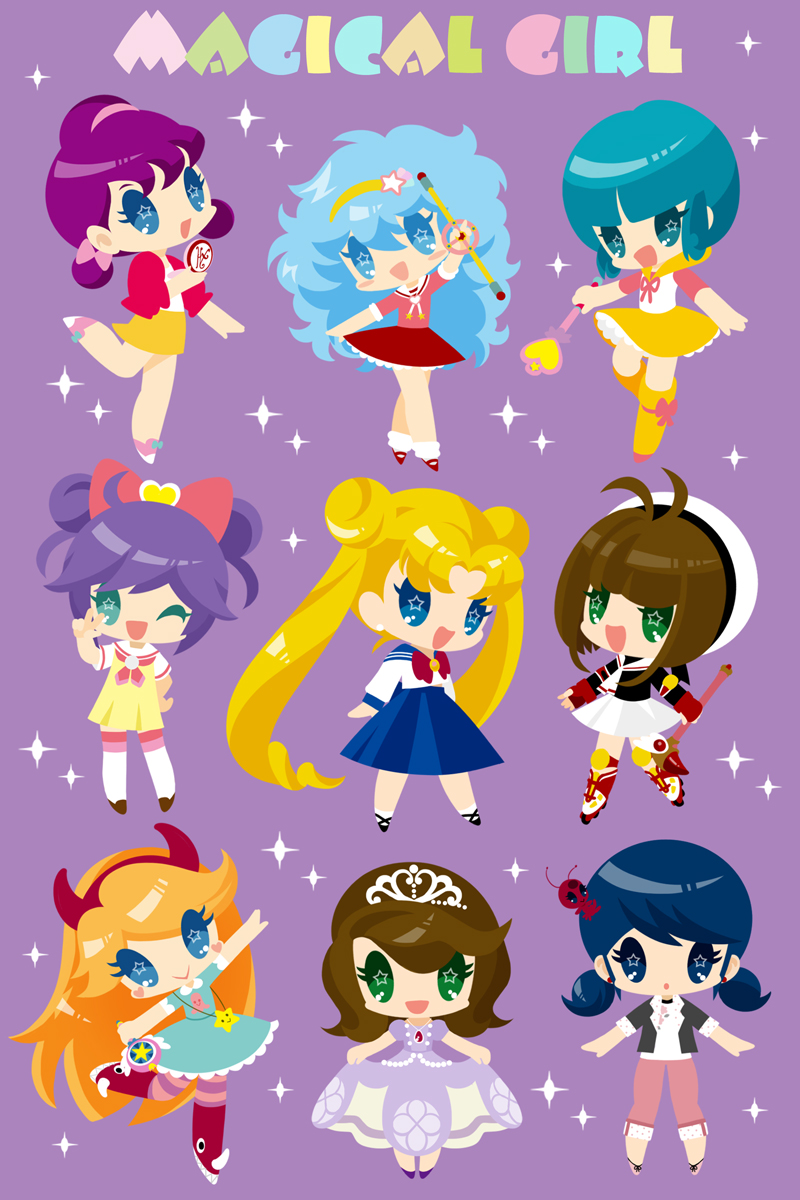 6+girls, :>, :d, ;d, aqua_eyes, aqua_hair, bishoujo_senshi_sailor_moon, blonde_hair