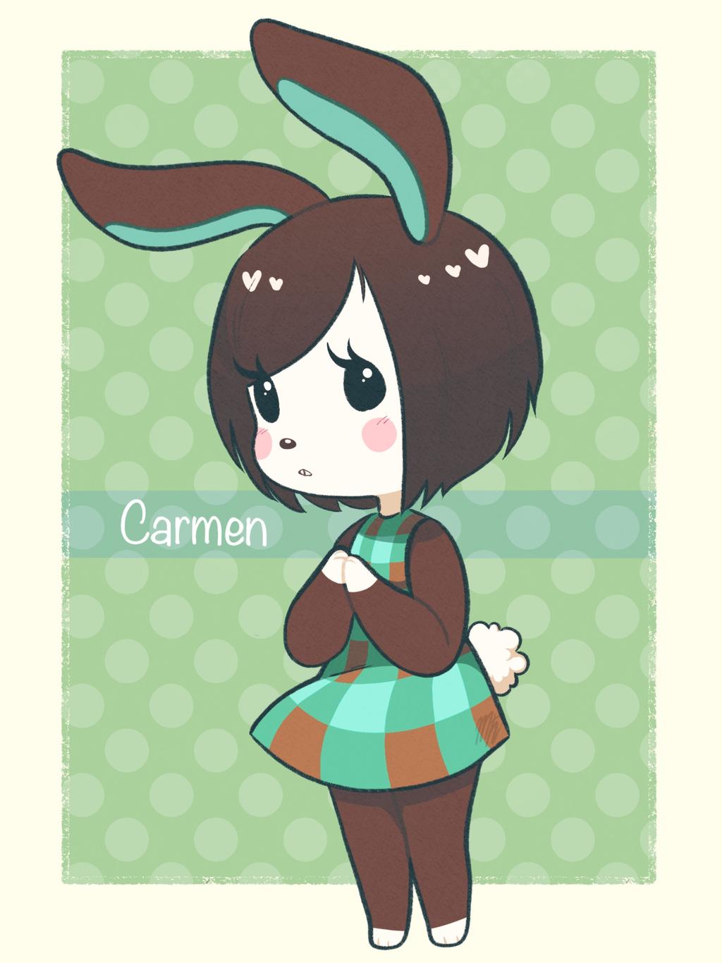 1girl, animal_crossing, animal_ears, beige_background, blush, carmen_(animal_crossing), character_name, dress