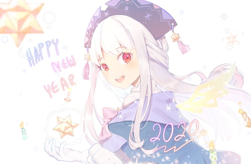 1girl, angel_wings, blunt_bangs, bow, candle, capelet, dress, female_focus