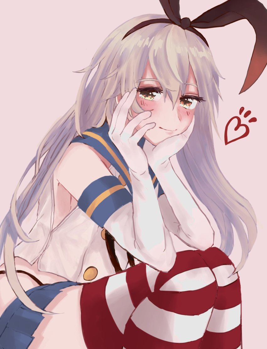 1girl, anchor_hair_ornament, black_hairband, black_panties, blonde_hair, blue_sailor_collar, blue_skirt, brown_eyes