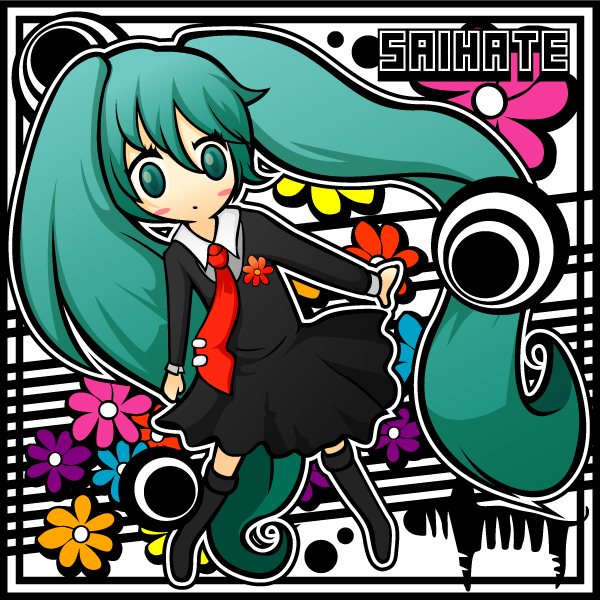 1girl, colorized, daisy_(flower), female_focus, flower, formal_clothes, green_eyes, green_hair