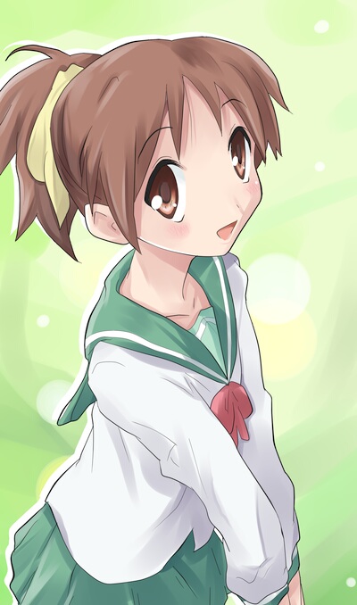00s, 1girl, akudama_geku, brown_eyes, brown_hair, female_focus, hirasawa_ui, hirasawa_yui