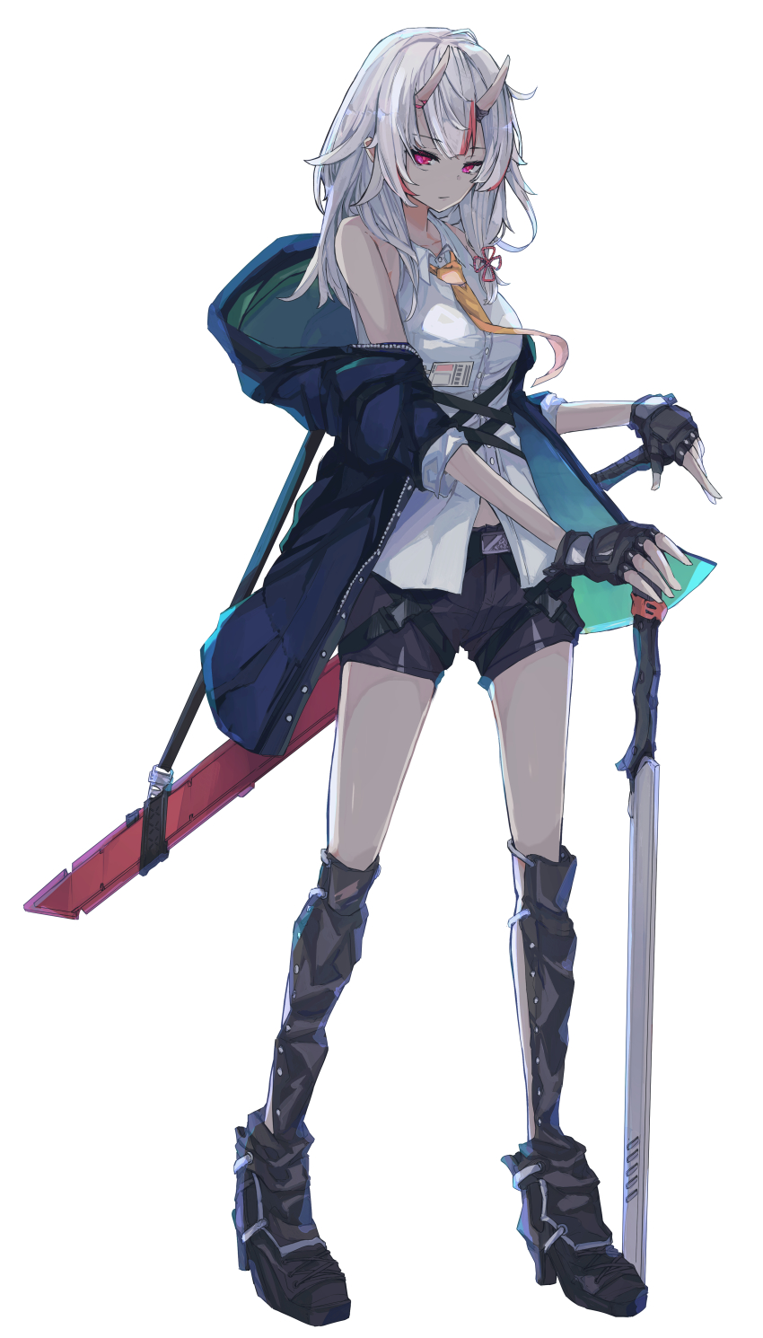 1girl, absurdres, arknights, ch'en_(arknights), ch'en_(arknights)_(cosplay), commentary, cosplay, female_focus