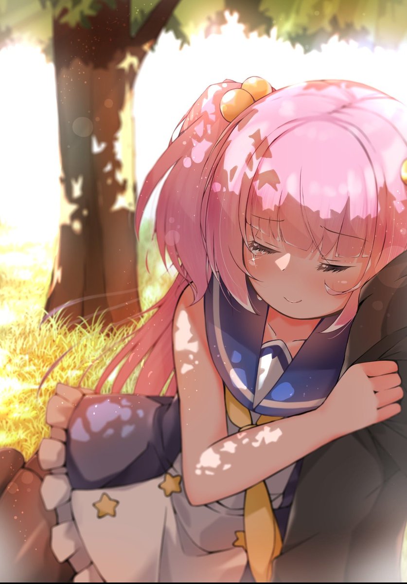 1girl, azur_lane, blue_sailor_collar, closed_eyes, collarbone, commander_(azur_lane), dress, hair_ornament