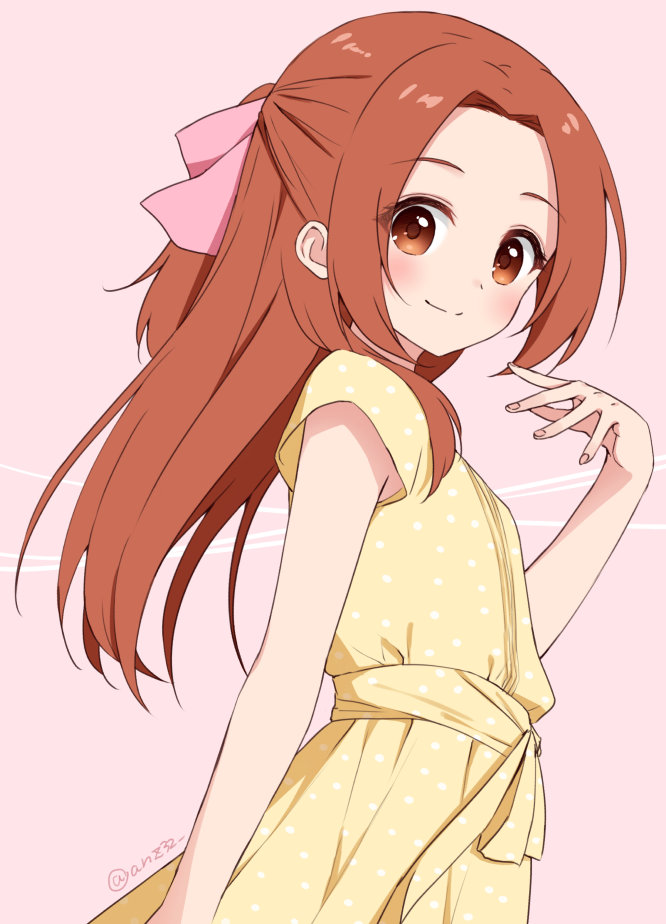 1girl, aikatsu!_(series), aikatsu_on_parade!, bad_id, bad_pixiv_id, blush, bow, brown_eyes