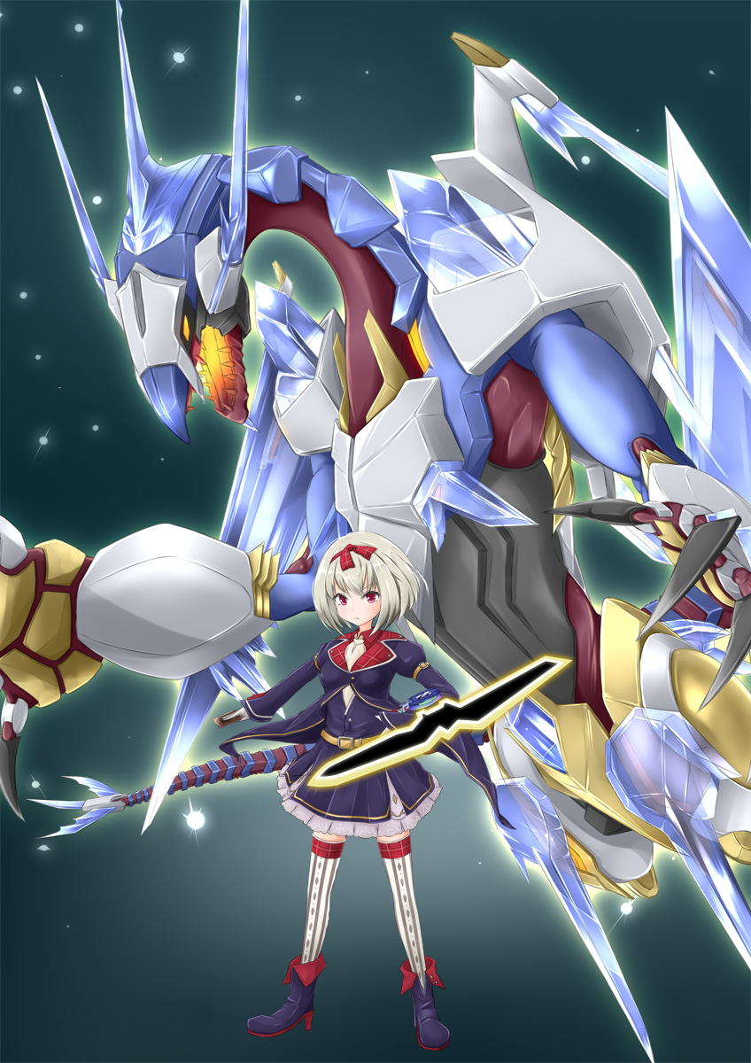 1girl, azur_lane, black_boots, boots, card, claws, commentary, crossover