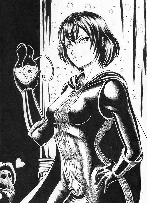 1boy, 1girl, black_gloves, breasts, bubble, cape, gloves, greyscale