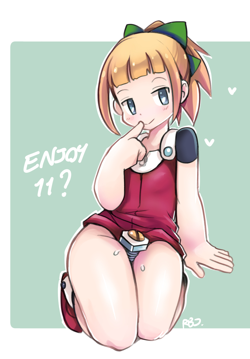 1girl, android, blonde_hair, blue_eyes, blush, bow, closed_mouth, dress