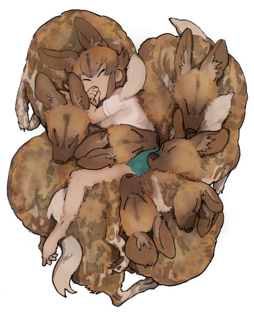 1girl, african_wild_dog_(kemono_friends), animal, animal_ears, bad_id, bad_pixiv_id, bare_arms, bare_legs