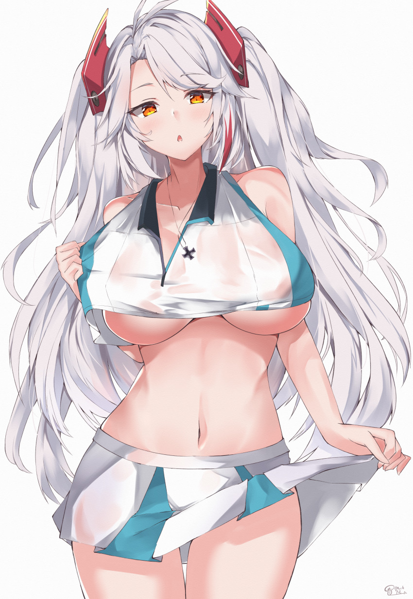 1girl, absurdres, antenna_hair, azur_lane, bad_id, bad_pixiv_id, bare_shoulders, breasts