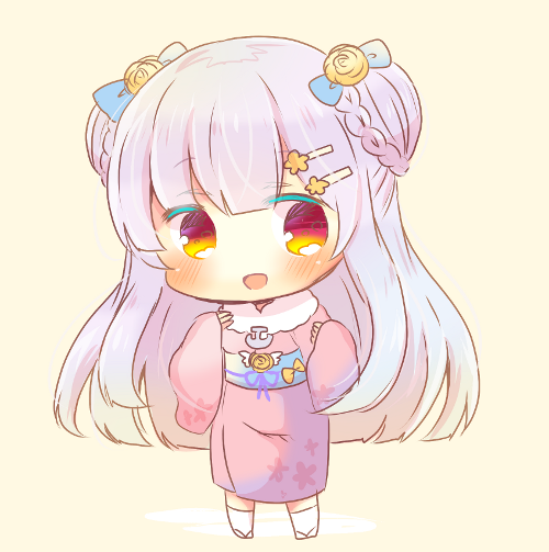 1girl, :d, azur_lane, beige_background, blue_bow, blush, bow, braid